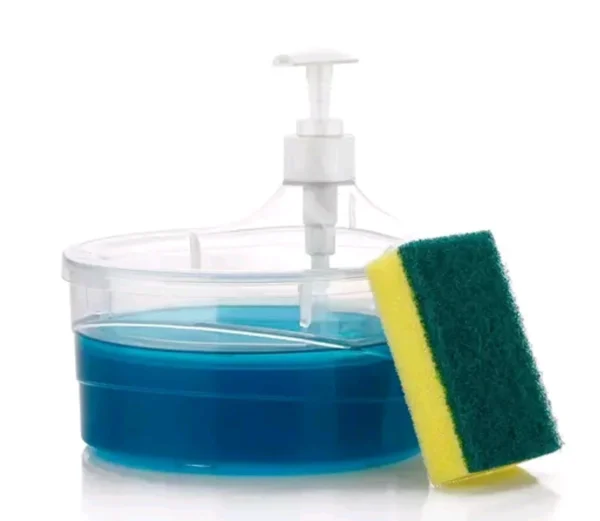 2 In 1 Liquid Soap Dispenser With Pump And Sponge