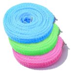 5 Meter Non-Slip and Windproof Clothes Line, Portable Washing Line with 2 Stainless Hooks, Fence-Like Rope Washing Line for Indoor Outdoor Camping Traveling(Pack of 3, Multicolor)